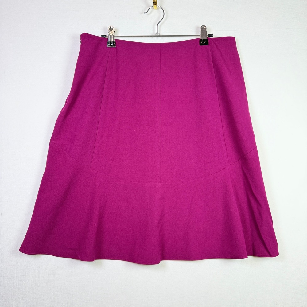 NEW YORK & COMPANY Magenta Stretch Flounce Hem Skirt 10